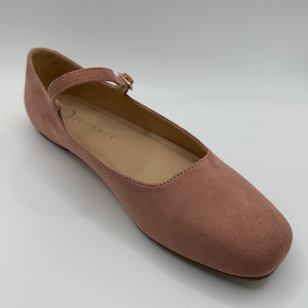 Journee Collection Rosewood Suede Mary Jane Flats - Picture 6 of 9